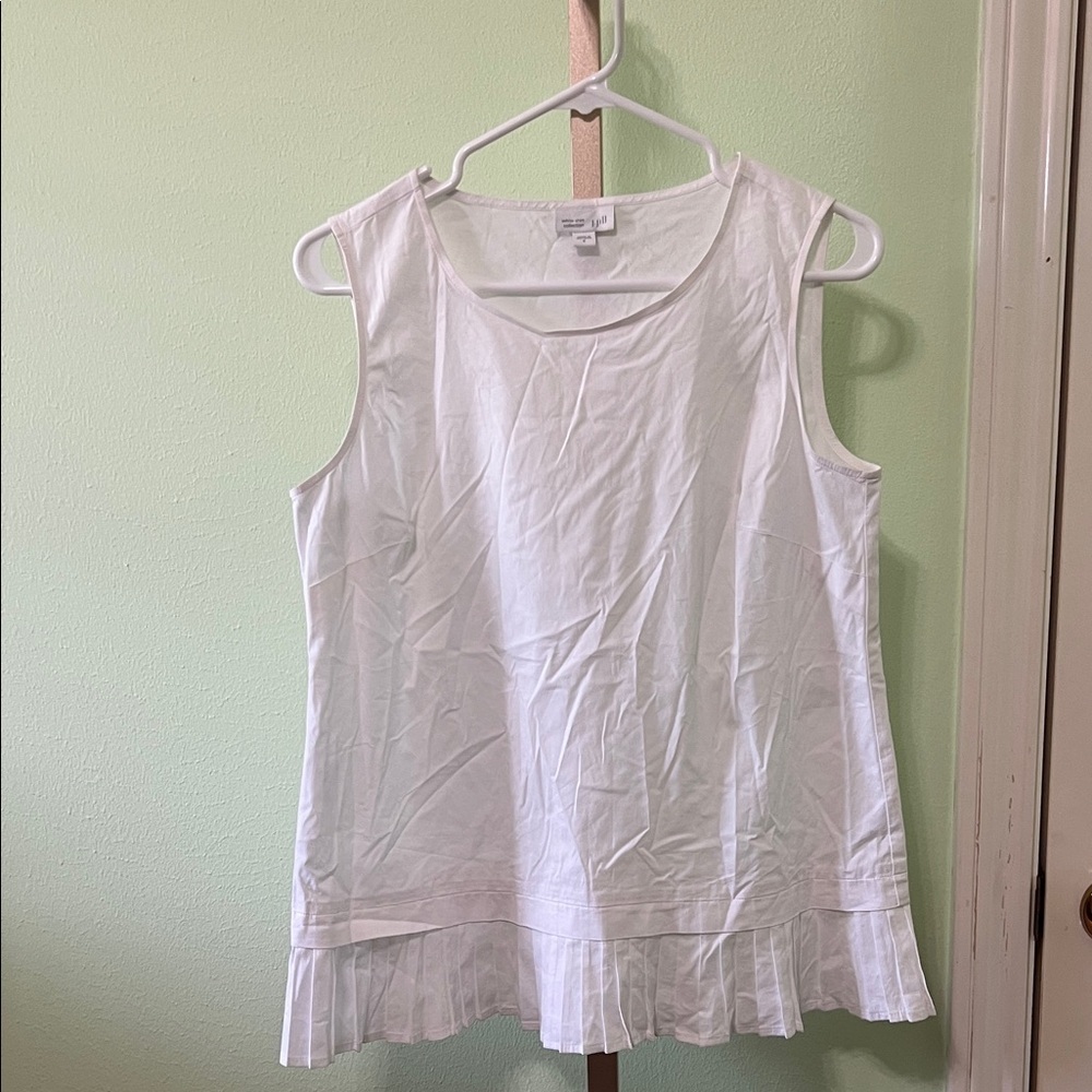 J. Jill  pleated bottom sleeveless top white Small